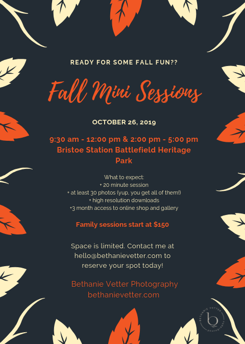 Bethanie Vetter Photography Fall Mini Sessions 2019