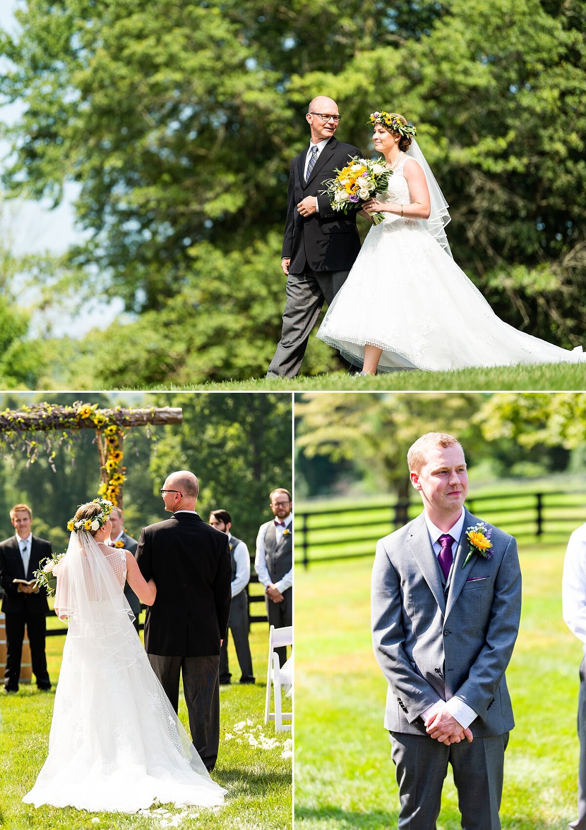Check out this BEAUTIFUL VIRGINIA WEDDING!! This summer wedding was at The Oak Barn at Loyalty in Leesburg, Virginia. The rolling hills, hay bales, and beautiful barn venue was gorgeous! Photographed by Bethanie Vetter Photography LLC. #oakbarnatloyalty #theoakbarnatloyalty #theoakbarn #virginiawedding #summerwedding #julywedding #weddingphotos #weddingphotography