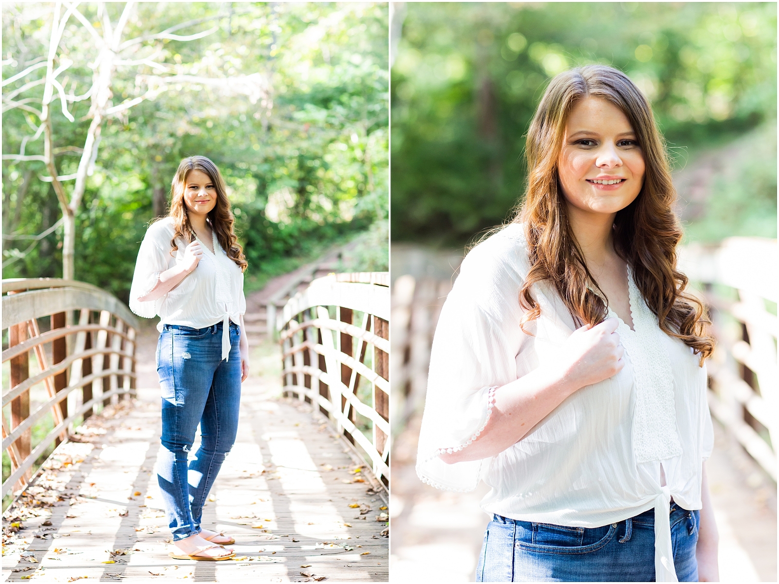 Look at these adorable senior! She booked a mini senior session with me and it was a blast! Outdoors at Elanor C. Lawrence Park in Fairfax, VA. Beautiful end of summer weather. There is an adorable footbridge, btw. Click to view full session! Photographed by Bethanie Vetter Photography LLC.#ElanorCLawrence #ElanorCLawrencePark #ECLawrencePark #footbridge #fairfaxva #senior #seniorsession #highschoolsenior #gradphotos #seniorphotos